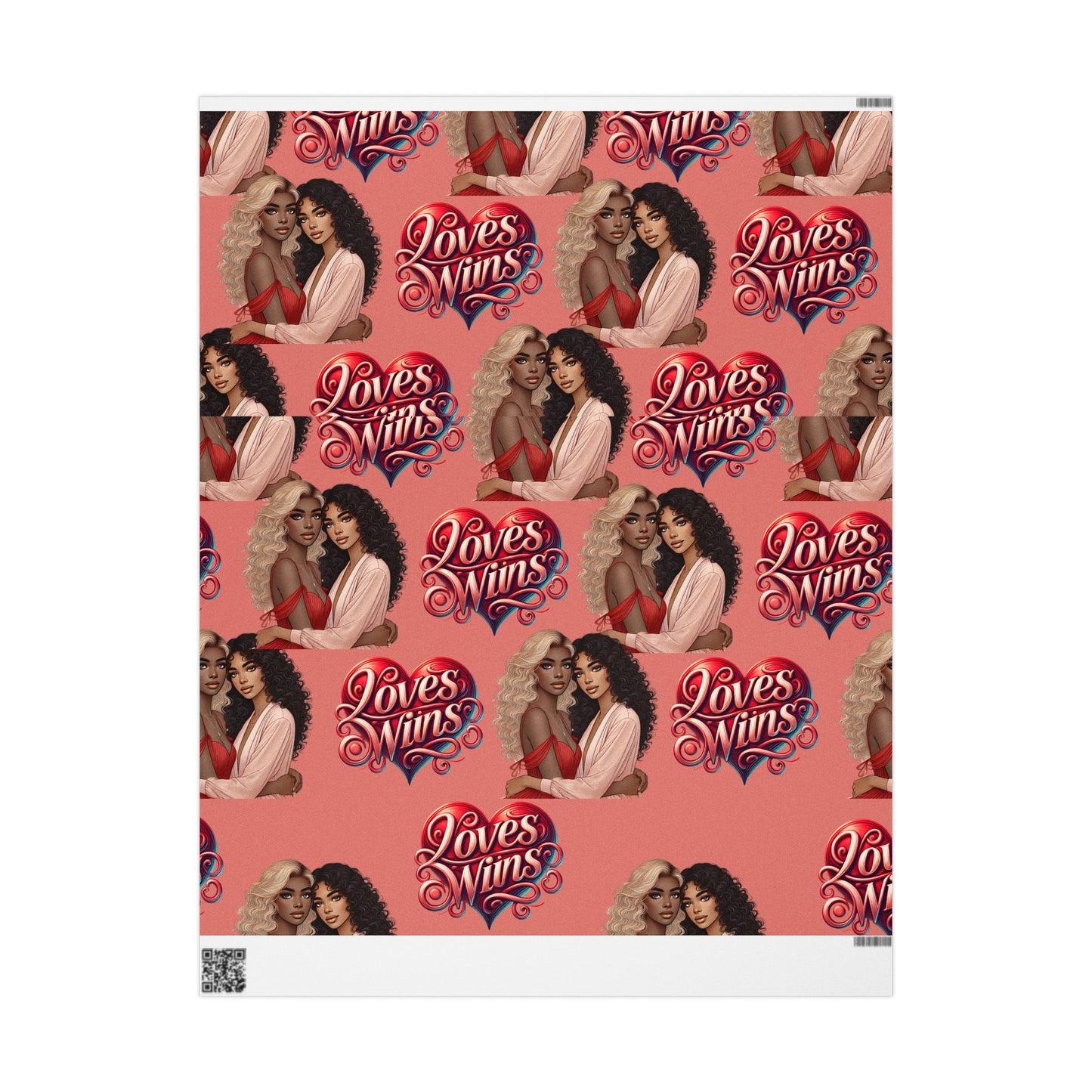 Lesbian Love Wrapping Paper - Gay Valentine's Day Gift Wrap, LGBTQ Pride, Women Empowerment, Same-Sex Couple Celebrations, LGBTQ Holidays