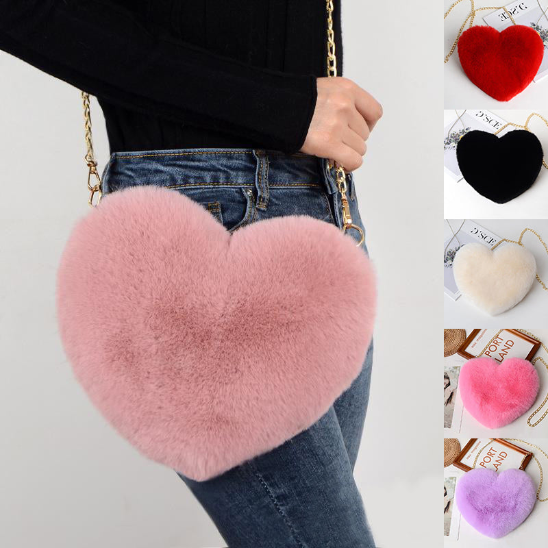 Love Bags For Women Plush Chain Shoulder Bags Airport Party Bag