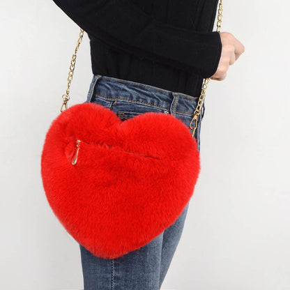 Love Bags For Women Plush Chain Shoulder Bags Airport Party Bag